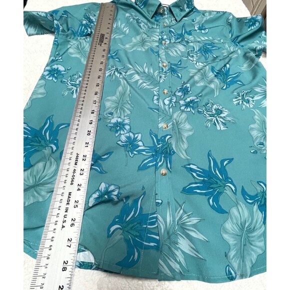 Island Classics Seapointe Mens Button Down Woven Shirt Medium Floral Blue - Picture 6 of 8